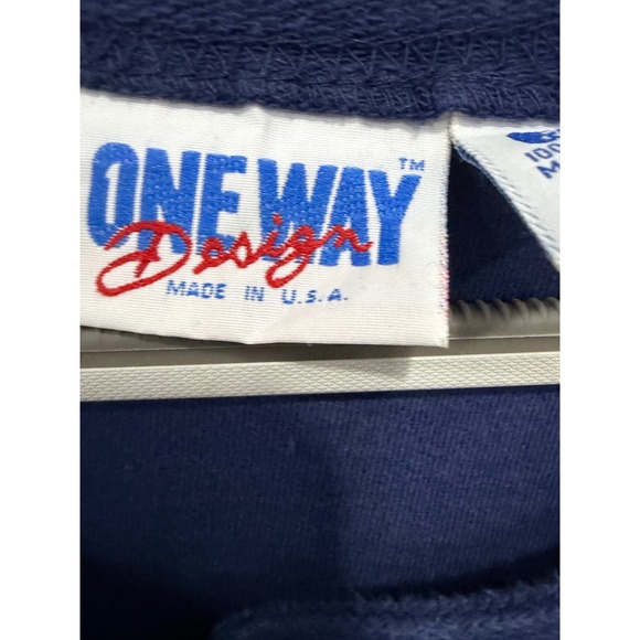 Vtg 
ONE WAY DESIGN Navy Button Up Long Sleeve Knit Cardigan Top Women's 
Large - Picture 2 of 8